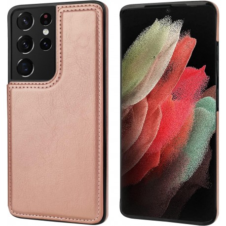 Samsung S24 Ultra St&ouml;tt&aring;ligt Skal Korth&aring;llare 3-FACK Flippr - Roseguld-Samsung S24 Ultra-Shockproof.se
