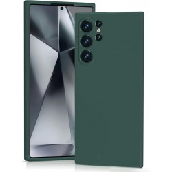 Samsung S24 Ultra Gummibelagd Mattgrönt Skal Kameraskydd Liquid - Grön