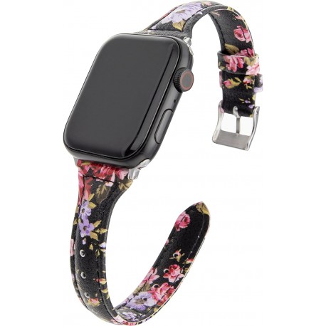 Universalt Slitstarkt Klockarmband Mercy 20mm - Svart Floral-Galaxy Watch 5 44mm-Shockproof.se