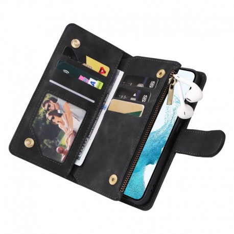 Samsung A15 5G Multifunktionellt Pl&aring;nboksfodral Zipper 8-Fack-Samsung A15-Shockproof.se