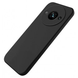 Redmi A3 Gummibelagd Mattsvart Silikon Skal Kameraskydd Liquid - Svart