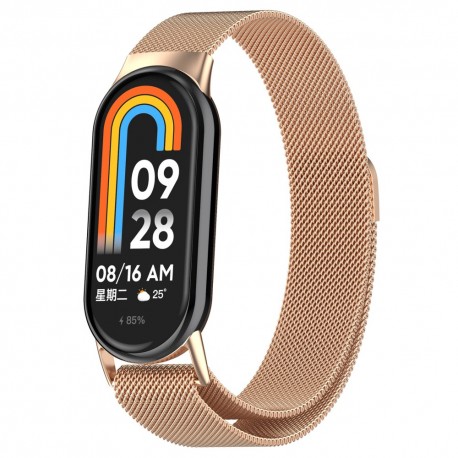 Xiaomi Mi Smart Band 8 Klockarmband MilaneseBand - Ros&eacute;guld-Xiaomi Mi Smart Band 8-Shockproof.se