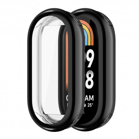 2in1 St&ouml;td&auml;mpande Skal 9H H&auml;rdat Glas Xiaomi Mi Smart Band 8-Xiaomi Mi Smart Band 8-Shockproof.se